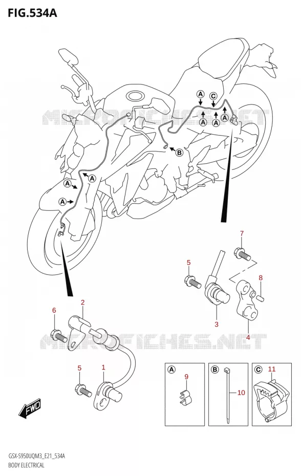 COMPOSANTS ELECTRIQUES Suzuki MOTO 950 GSX-S 2023  GSX-S950WQM3 (E21)