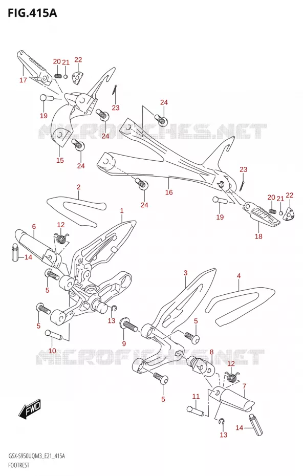 REPOSE PIEDS Suzuki MOTO 950 GSX-S 2023  GSX-S950WQM3 (E21)