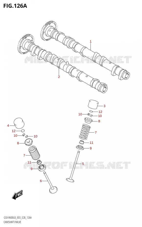 ARBRE A CAMES - SOUPAPES Suzuki MOTO 600 GSX-R 2018  GSX-R600 L8 (E03,E28,E33)