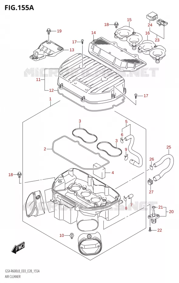 FILTRE A AIR Suzuki MOTO 600 GSX-R 2018  GSX-R600 L8 (E03,E28,E33)