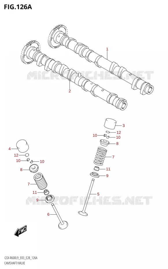 ARBRE A CAMES - SOUPAPES Suzuki MOTO 600 GSX-R 2019  GSX-R600 L9 (E03,E28,E33)