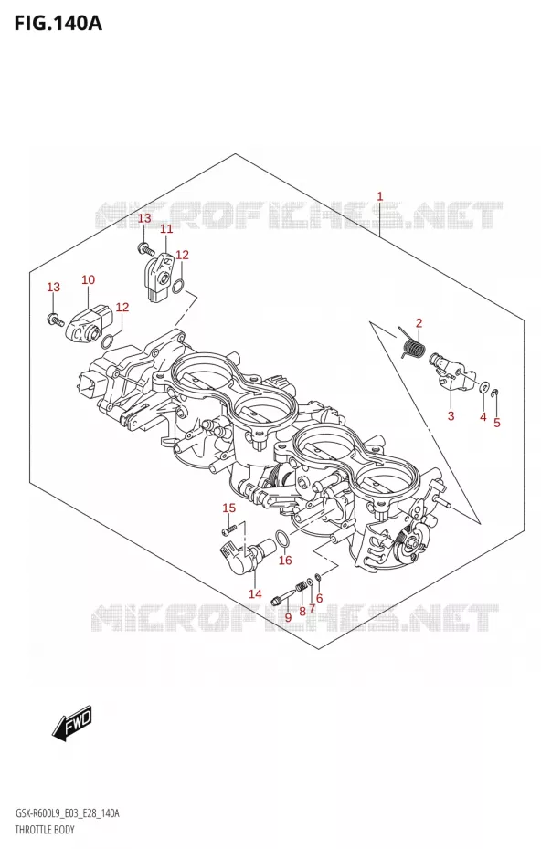 CORPS DE PAPILLON (GSX-R600:L9:E03) Suzuki MOTO 600 GSX-R 2019  GSX-R600 L9 (E03,E28,E33)