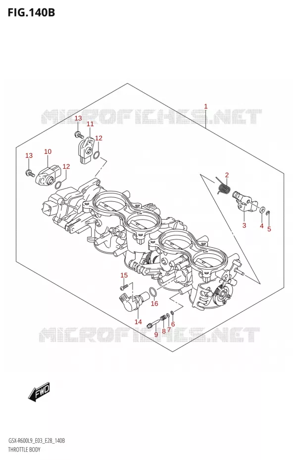 CORPS DE PAPILLON (GSX-R600:L9:E28) Suzuki MOTO 600 GSX-R 2019  GSX-R600 L9 (E03,E28,E33)
