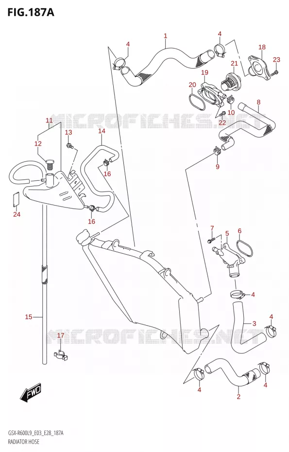 DURITES DE RADIATEUR - VASE D'EXPANSION Suzuki MOTO 600 GSX-R 2019  GSX-R600 L9 (E03,E28,E33)