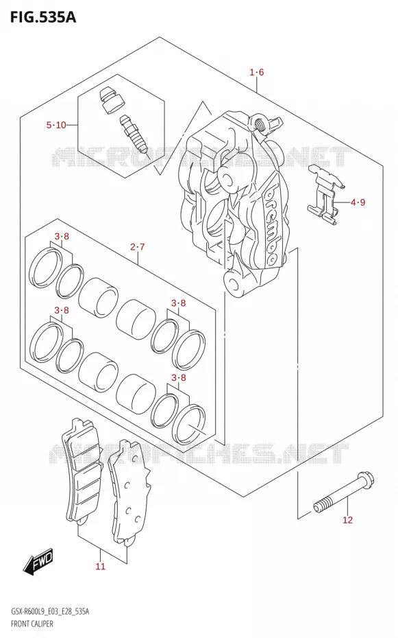 ETRIER DE FREIN AVANT Suzuki MOTO 600 GSX-R 2019  GSX-R600 L9 (E03,E28,E33)