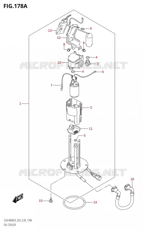 RADIATEUR D'HUILE Suzuki MOTO 600 GSX-R 2019  GSX-R600 L9 (E03,E28,E33)