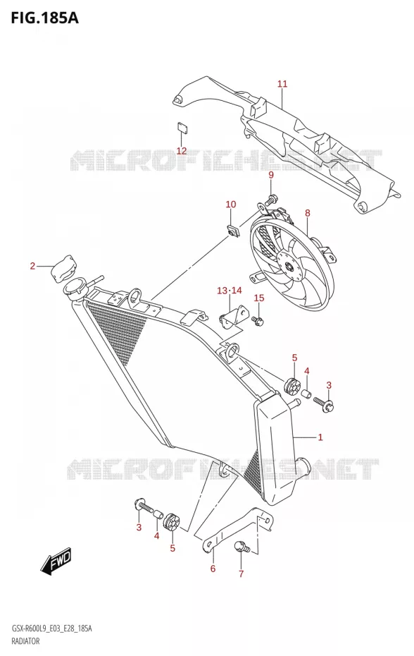 RADIATEUR Suzuki MOTO 600 GSX-R 2019  GSX-R600 L9 (E03,E28,E33)