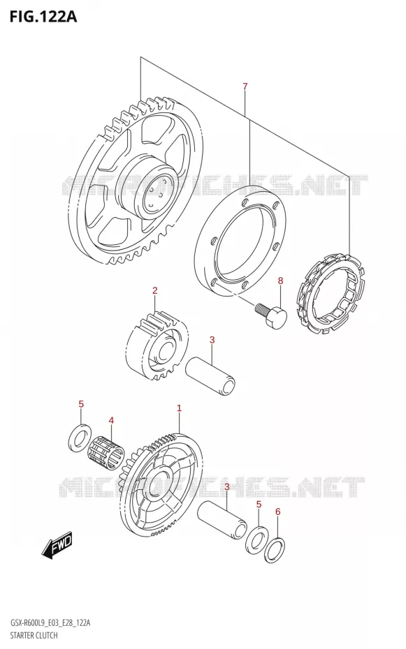 ROUE LIBRE DE DEMARREUR Suzuki MOTO 600 GSX-R 2019  GSX-R600 L9 (E03,E28,E33)
