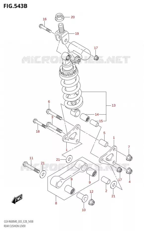 BIELLETTE D'AMORTISSEUR Suzuki MOTO 600 GSX-R 2020  GSX-R600 M0 (E03,E28,E33)