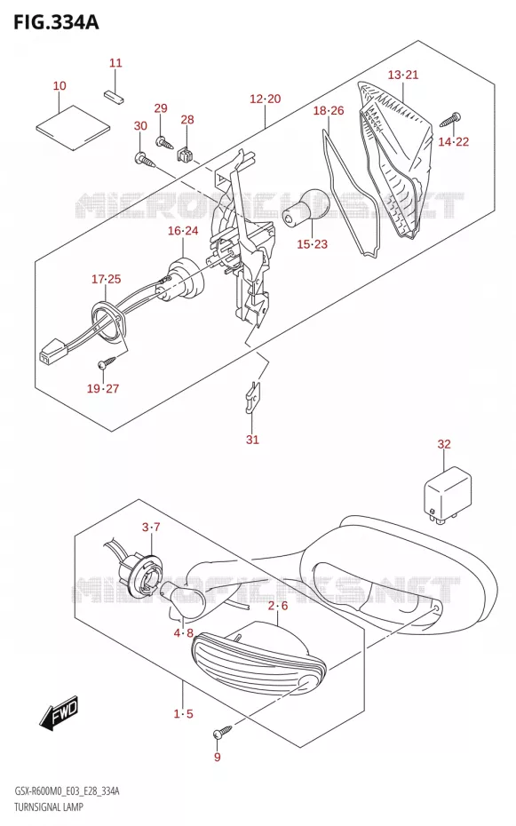 CLIGNOTANTS Suzuki MOTO 600 GSX-R 2020  GSX-R600 M0 (E03,E28,E33)