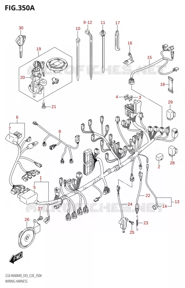 FAISCEAU ELECTRIQUE (E03,E28) Suzuki MOTO 600 GSX-R 2020  GSX-R600 M0 (E03,E28,E33)