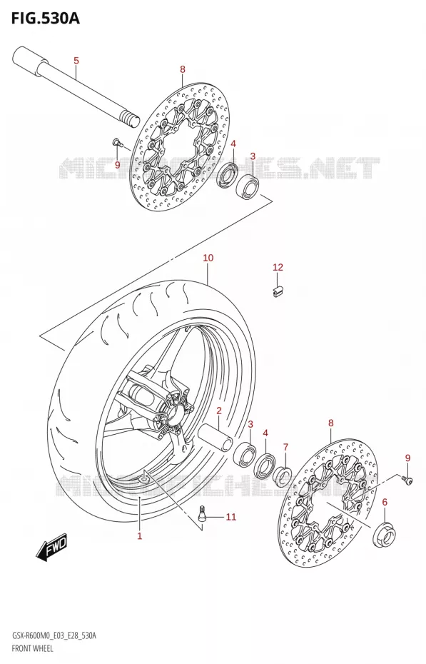 ROUE AVANT Suzuki MOTO 600 GSX-R 2020  GSX-R600 M0 (E03,E28,E33)