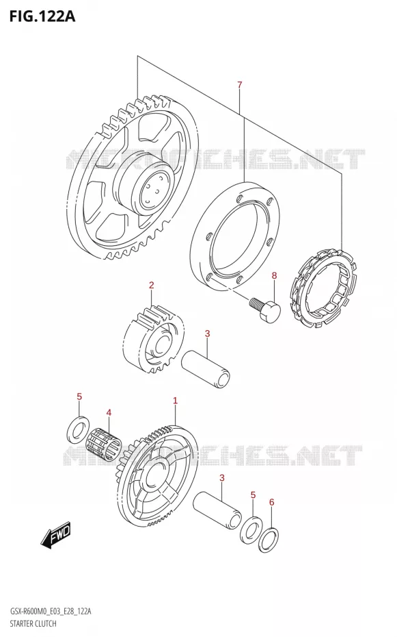 ROUE LIBRE DE DEMARREUR Suzuki MOTO 600 GSX-R 2020  GSX-R600 M0 (E03,E28,E33)