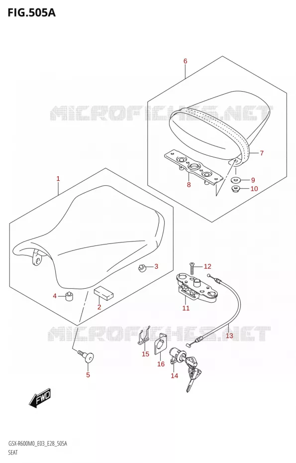 SELLE Suzuki MOTO 600 GSX-R 2020  GSX-R600 M0 (E03,E28,E33)
