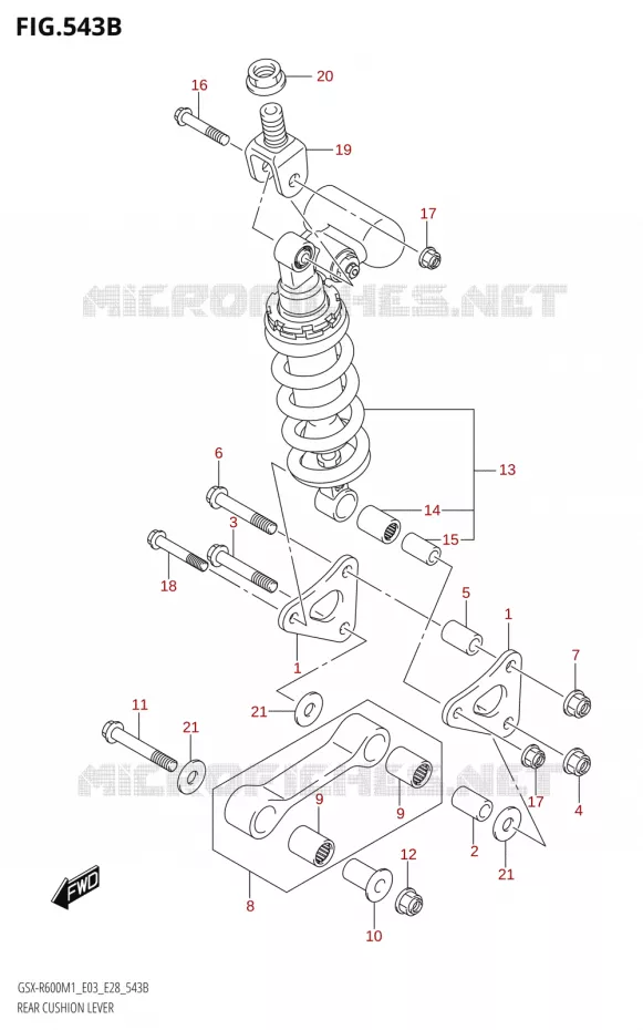 BIELLETTE DE SUSPENSION ARRIERE Suzuki MOTO 600 GSX-R 2021  GSX-R600 M1 (E03,E28,E33)