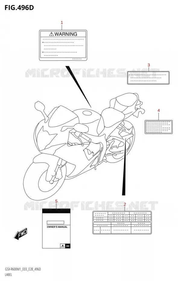 ETIQUETTE (E03) Suzuki MOTO 600 GSX-R 2021  GSX-R600 M1 (E03,E28,E33)