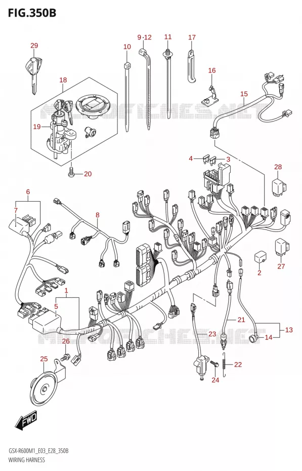 FAISCEAU ELECTRIQUE (E33) Suzuki MOTO 600 GSX-R 2021  GSX-R600 M1 (E03,E28,E33)
