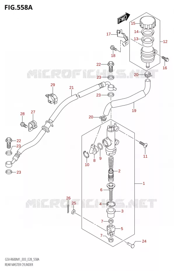 MAITRE CYLINDRE DE FREIN ARRIERE Suzuki MOTO 600 GSX-R 2021  GSX-R600 M1 (E03,E28,E33)