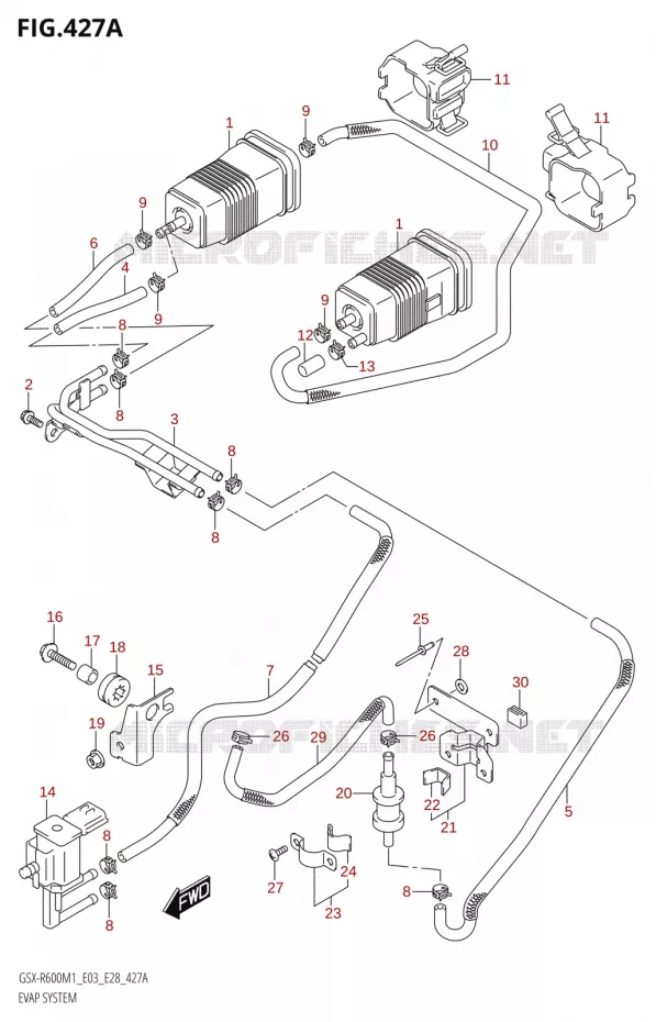 SYSTÈME DE RECYCLAGE VAPEURS CARBURANT (E33) Suzuki MOTO 600 GSX-R 2021  GSX-R600 M1 (E03,E28,E33)