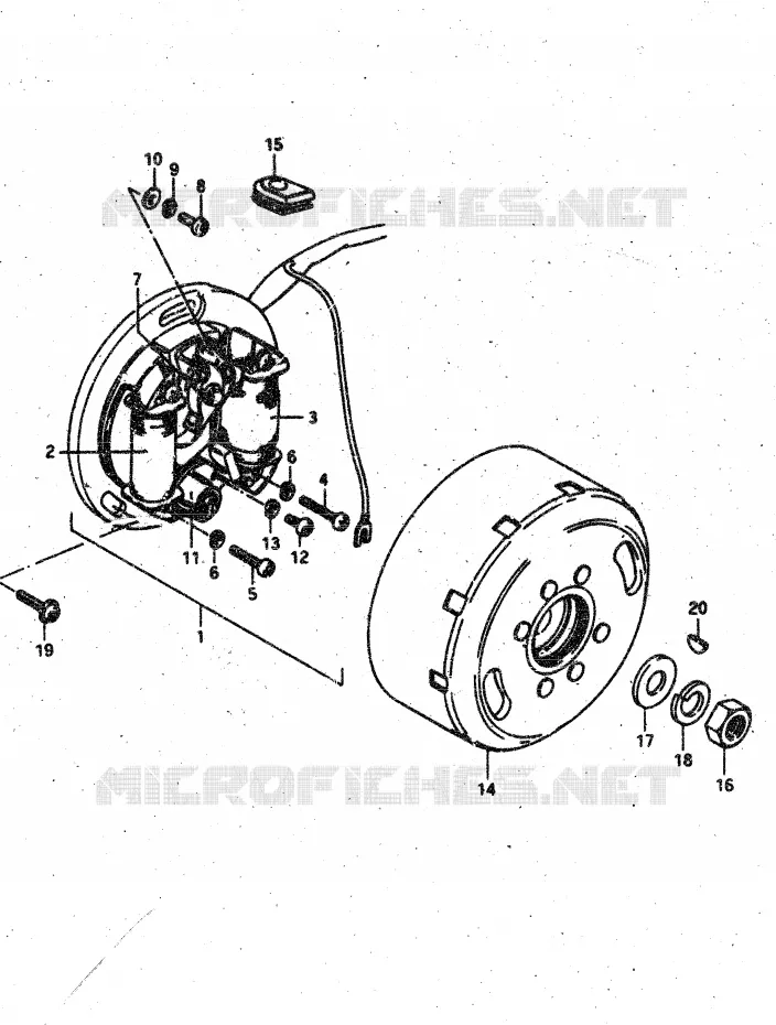 ALLUMAGE ROTOR - STATOR (E4, E18, E39) Suzuki MOTO 50 VAN-VAN 1981  RV50X(X/D)