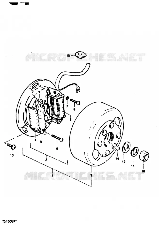 ALLUMAGE ROTOR - STATOR (E8) Suzuki MOTO 100 TS-ER 1996  TS100ERT(T/X)