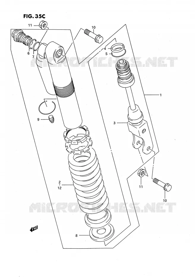 AMORTISSEUR (MODELE M/N/P/R/S) Suzuki MOTO 80 RM 1988  RM80XJ(E2)