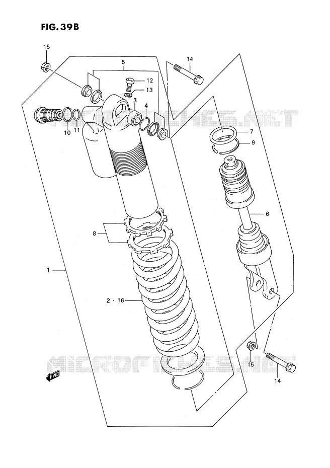AMORTISSEUR (MODELE P/R/S/T) Suzuki MOTO 250 RMX 1990  RMX250L(E3)