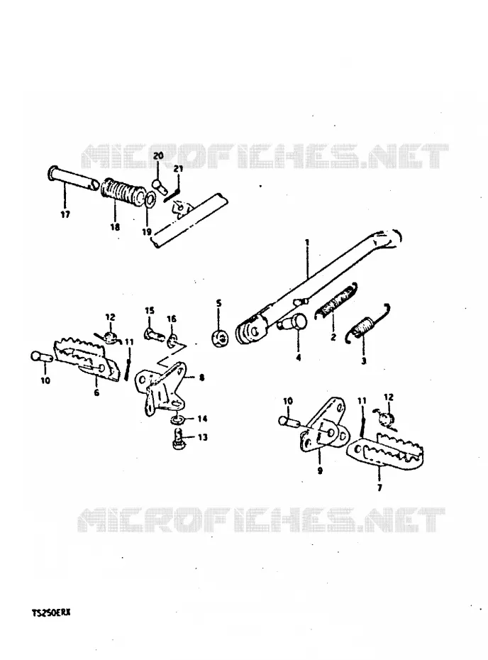 BEQUILLE - REPOSE PIED (E22) Suzuki MOTO 250 TS-ER 1996  TS250ERT(T/X)
