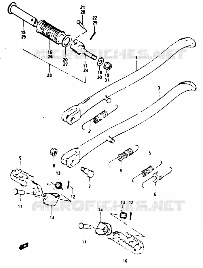 BEQUILLE - REPOSE PIED Suzuki MOTO 125 TS-X 1984  TS125XUE(E/F/G)