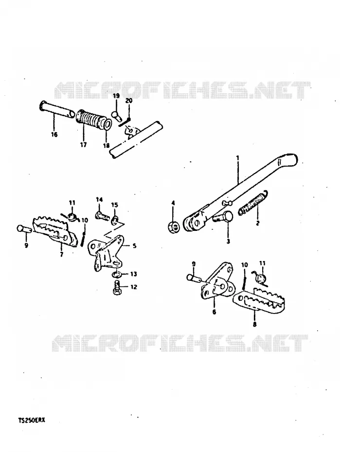 BEQUILLE - REPOSE PIED Suzuki MOTO 250 TS-ER 1996  TS250ERT(T/X)