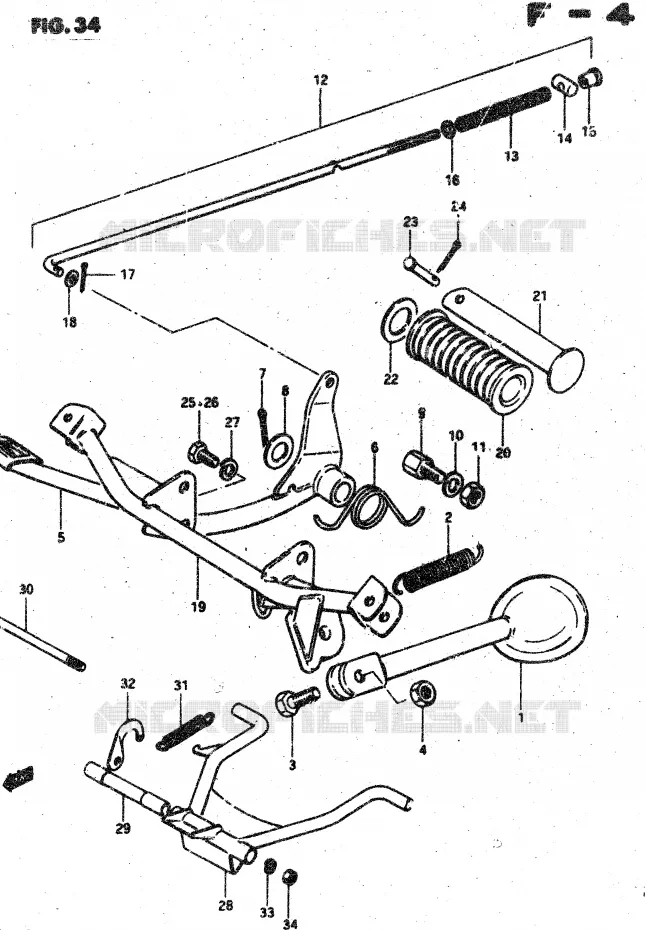 BEQUILLE - REPOSE PIED Suzuki MOTO 50 VAN-VAN 1983  RV50X/D(X/D)