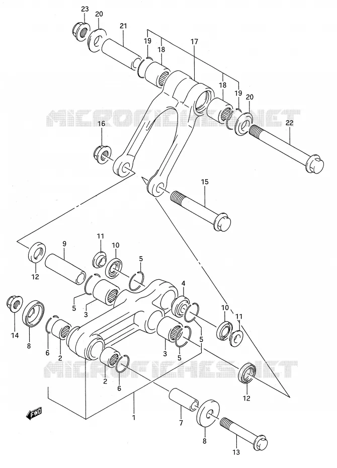 BIELLETTE D'AMORTISSEUR (MODELE L/M/N/P/R/S) Suzuki MOTO 80 RM 1991  RM80M(E28)