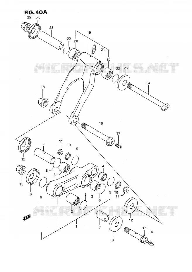 BIELLETTE D'AMORTISSEUR (MODELE M/N/P/R/S/T) Suzuki MOTO 250 RMX 1992  RMX250N(E3)