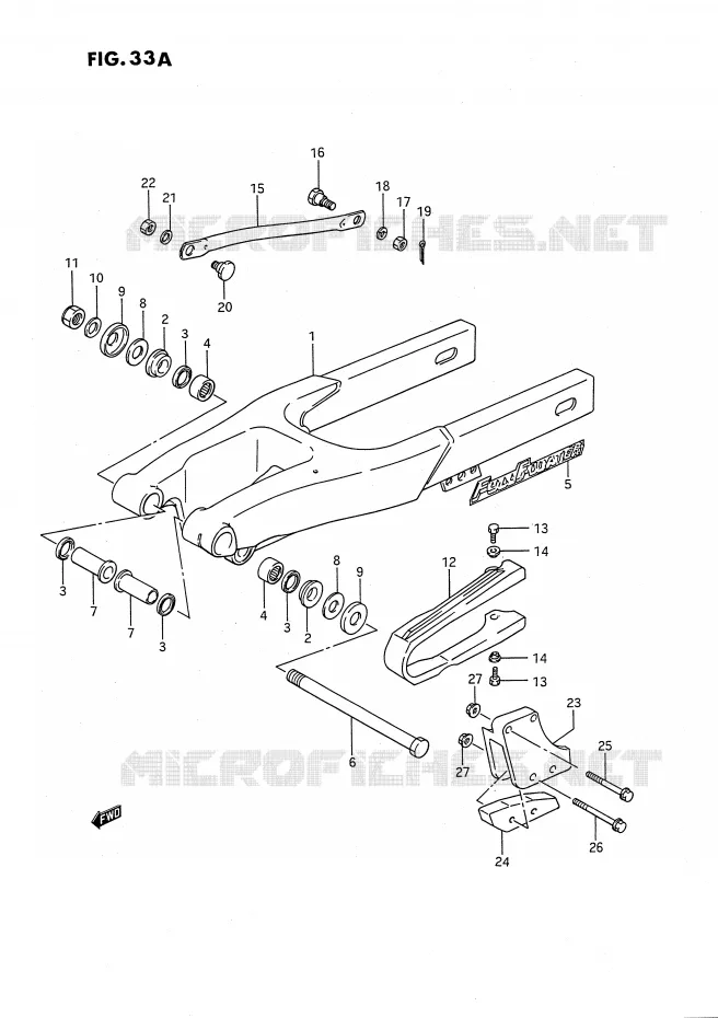 BRAS OSCILLANT ARRIERE (MODELE K) Suzuki MOTO 80 RM 1986  RM80XG(E2)