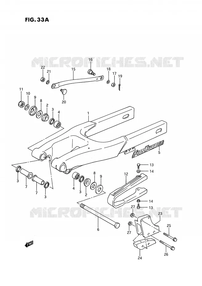 BRAS OSCILLANT ARRIERE (MODELE K) Suzuki MOTO 80 RM 1988  RM80J(E3)