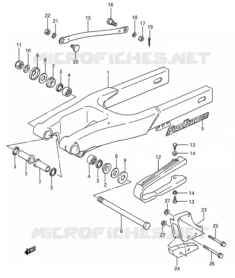 BRAS OSCILLANT ARRIERE (MODELE K) Suzuki MOTO 80 RM 1993  RM80P(E28)