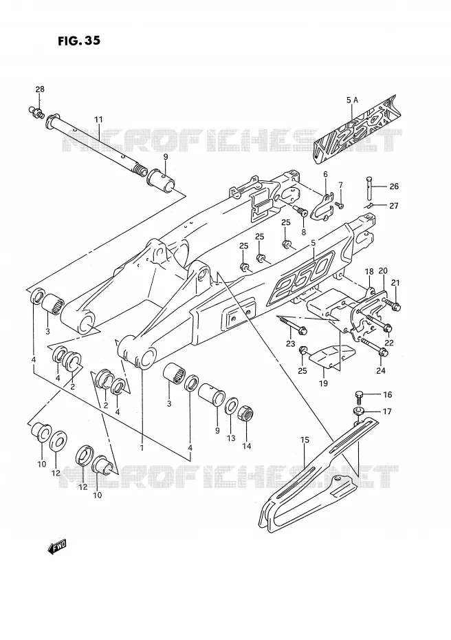 BRAS OSCILLANT ARRIERE Suzuki MOTO 250 RMX 1994  RMX250RR(E1)