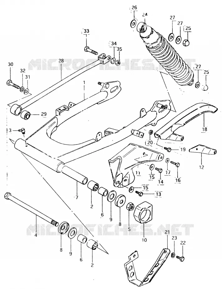 BRAS OSCILLANT ARRIERE Suzuki MOTO 400 SP 1980  SP400T