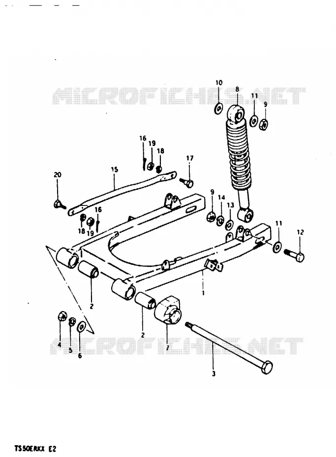 BRAS OSCILLANT ARRIERE Suzuki MOTO 50 TS-ER 1980  TS50ERKT(T/X)