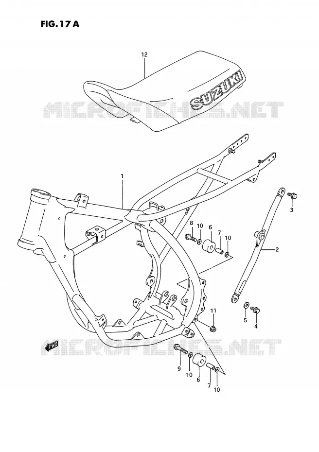 CADRE - SELLE (MODELE M/N) Suzuki MOTO 80 RM 1991  RM80M(E3)