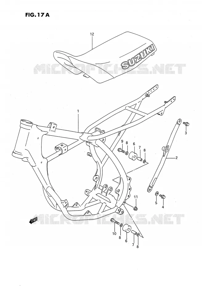CADRE - SELLE (MODELE M/N) Suzuki MOTO 80 RM 1994  RM80XR(E2)