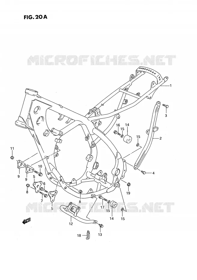 CADRE (MODELE P/R/S/T) Suzuki MOTO 250 RMX 1989  RMX250K(E3)