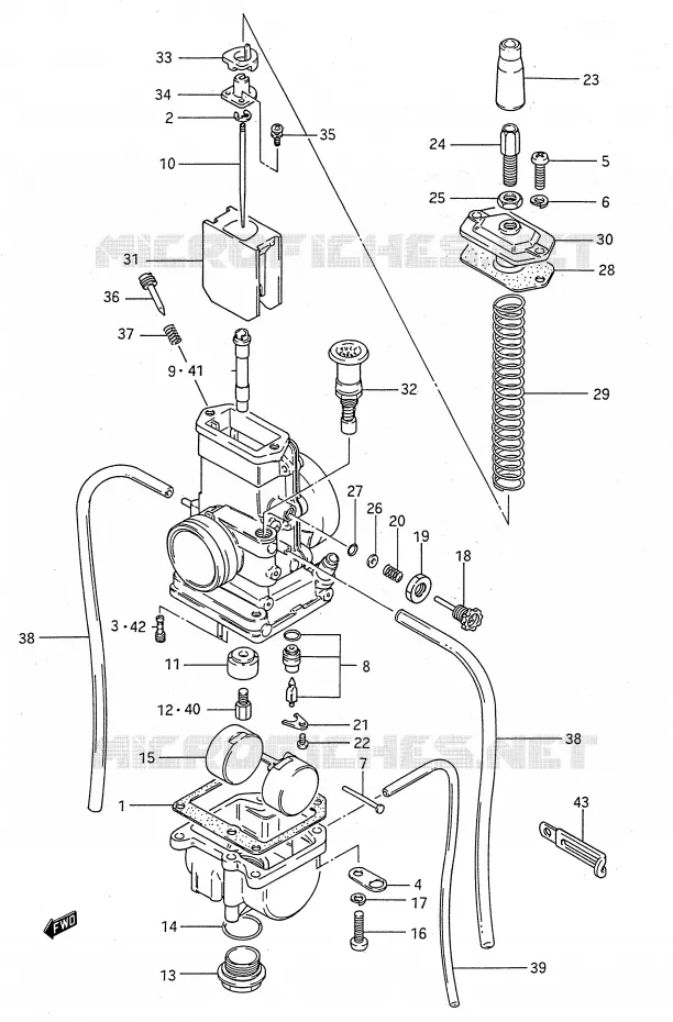 CARBURATEUR (MODELE G/H/J) Suzuki MOTO 80 RM 1993  RM80P(E28)