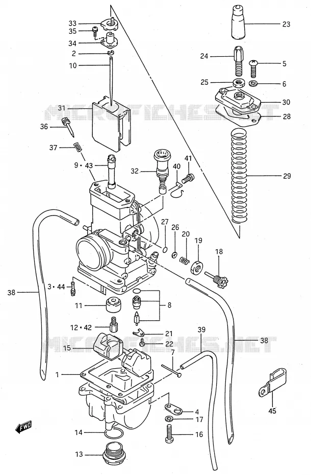 CARBURATEUR (MODELE K/L/M/N/P/R/S) Suzuki MOTO 80 RM 1987  RM80H(E28)