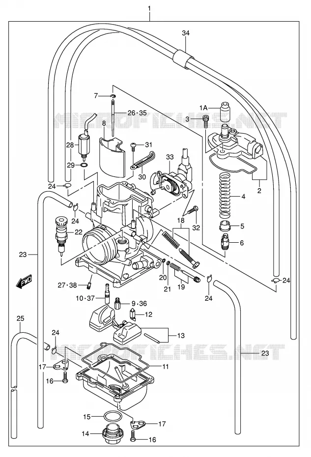 CARBURATEUR (MODELE K2) Suzuki MOTO 250 RM 2004  RM250K4(E3/E28)
