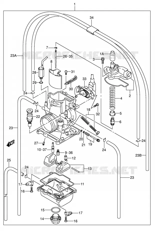 CARBURATEUR (MODELE K4) Suzuki MOTO 250 RM 2006  RM250ZK6(E3/E28)