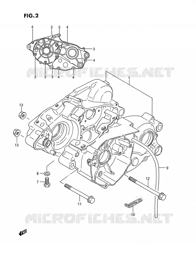 CARTER (MODELE G/H/J) Suzuki MOTO 80 RM 1986  RM80XG(E2)