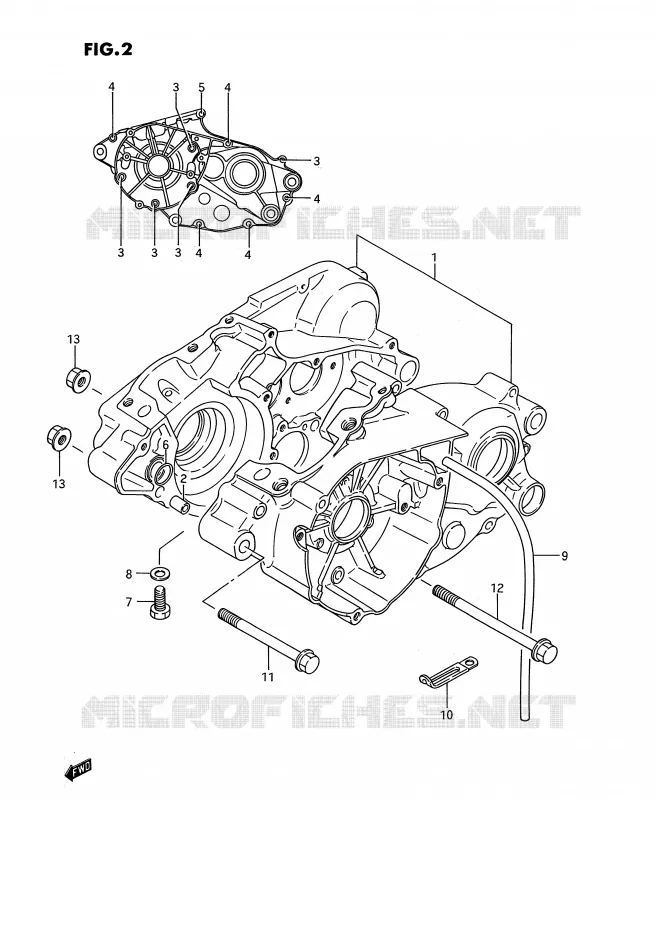 CARTER (MODELE G/H/J) Suzuki MOTO 80 RM 1994  RM80R(E3)