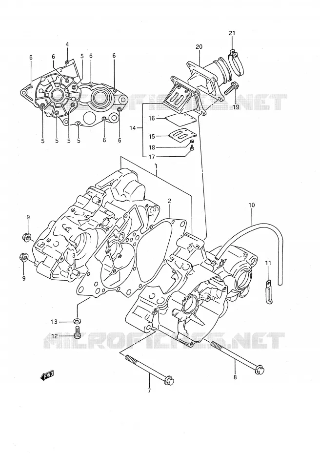 CARTER (MODELE K) Suzuki MOTO 80 RM 1988  RM80J(E28)