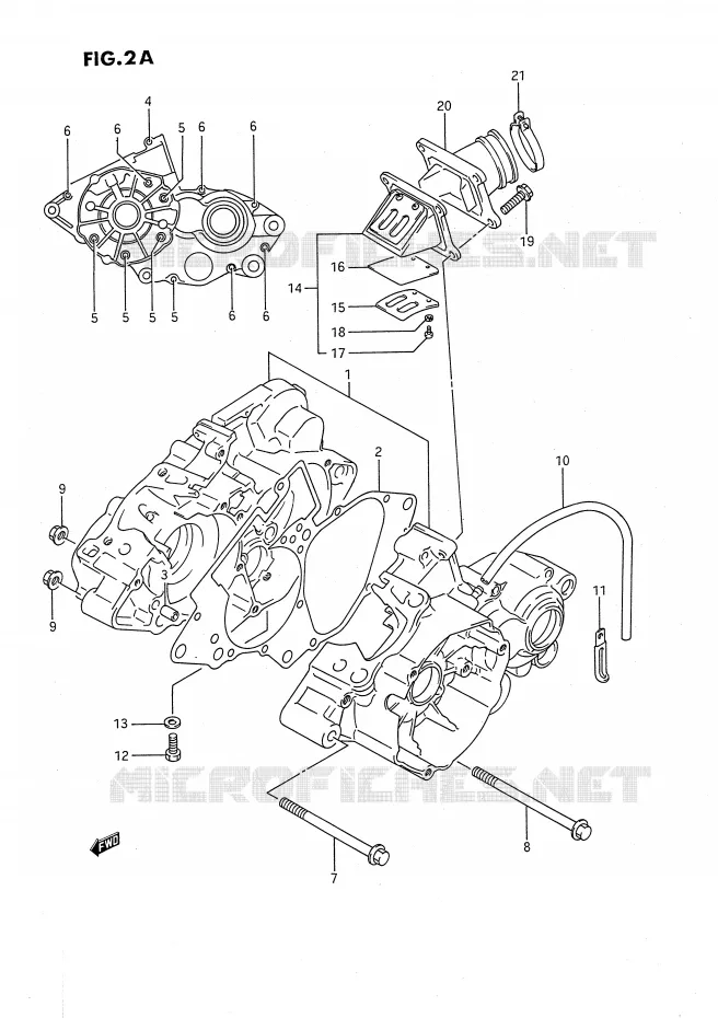 CARTER (MODELE K) Suzuki MOTO 80 RM 1988  RM80XJ(E2)